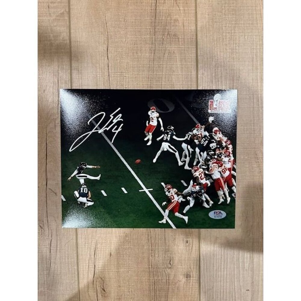 Jake Elliott signed autographed Philadelphia Eagles SBLIX 8x10 Photo PSA